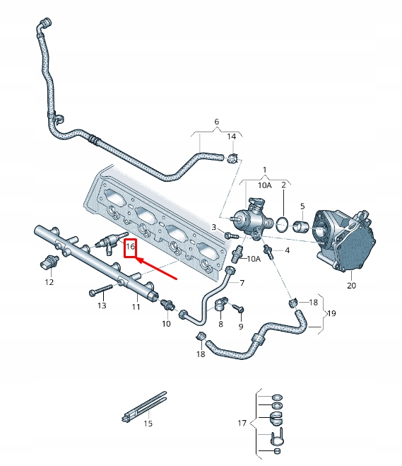 Sada 4 ks Einspritzdüsen 06G906036AF — Audi TT Volkswagen Oe