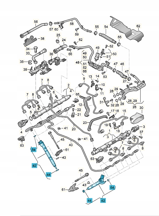 Sada 8 ks Einspritzdüsen 057130277BJ — Audi Q7 4.0 TDI