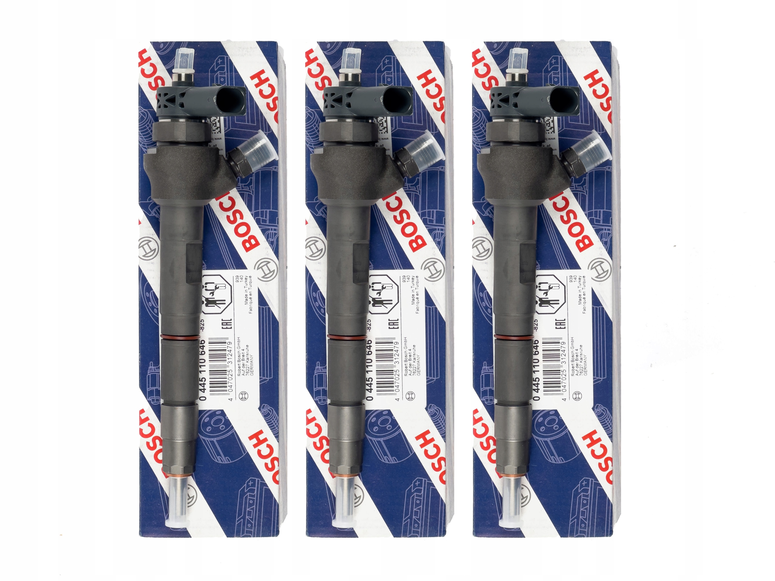 Sada 4 ks vstřikovačů Bosch 0445110646 — Škoda 2.0 TDI, Auf Lager, inklusive Steuer — foto 7 z 8