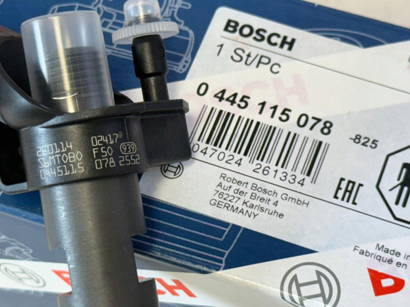 Sada 6 ks vstřikovačů Bosch 0445115078 — Volkswagen 3.0 TDI, Auf Lager, inklusive Steuer — foto 8 z 9